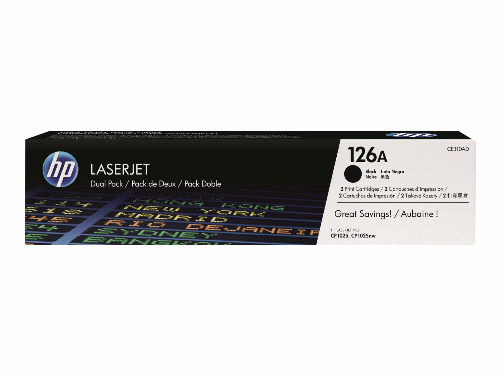HP 126A 2-pack Black Original LaserJet Toner Cartridge