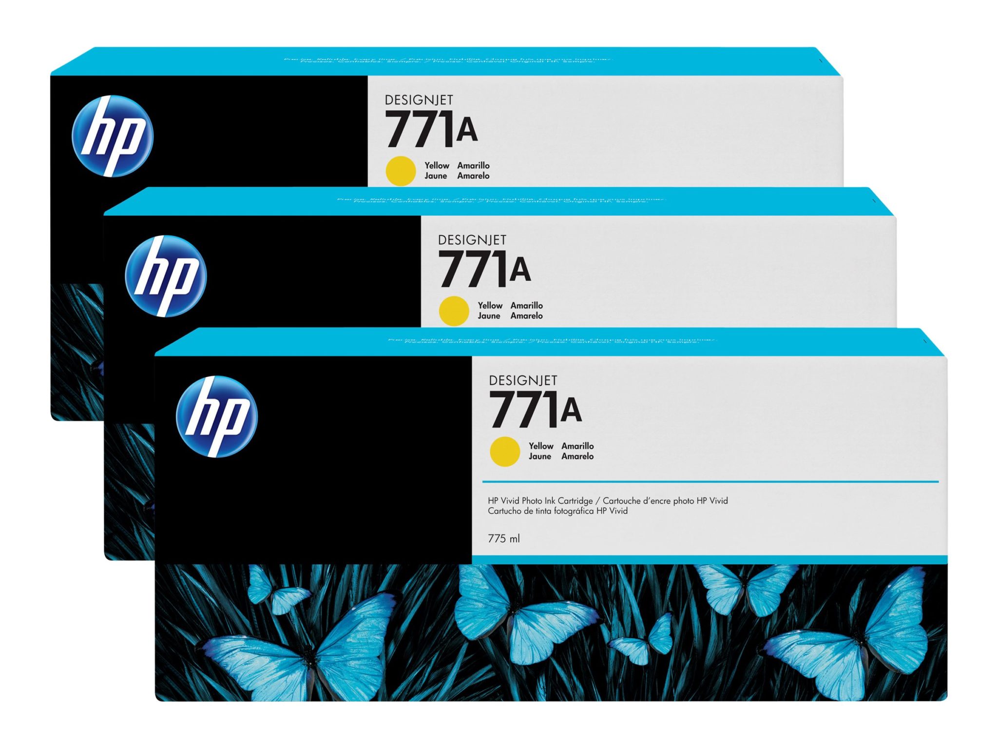 HP 771A Yellow Ink Cartridge 3-Pack