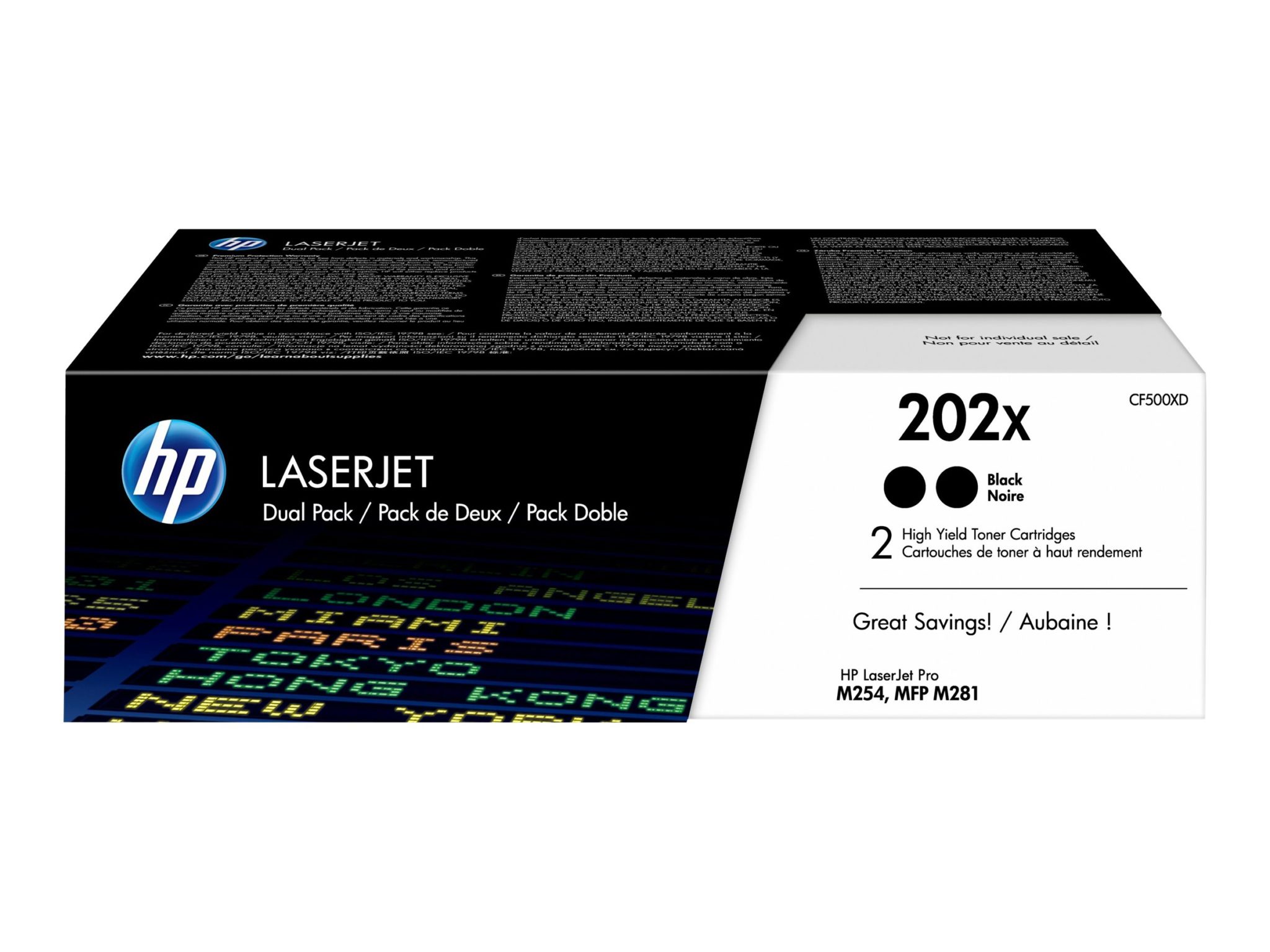 HP 202X Black Dual LaserJet Toner Cartridges