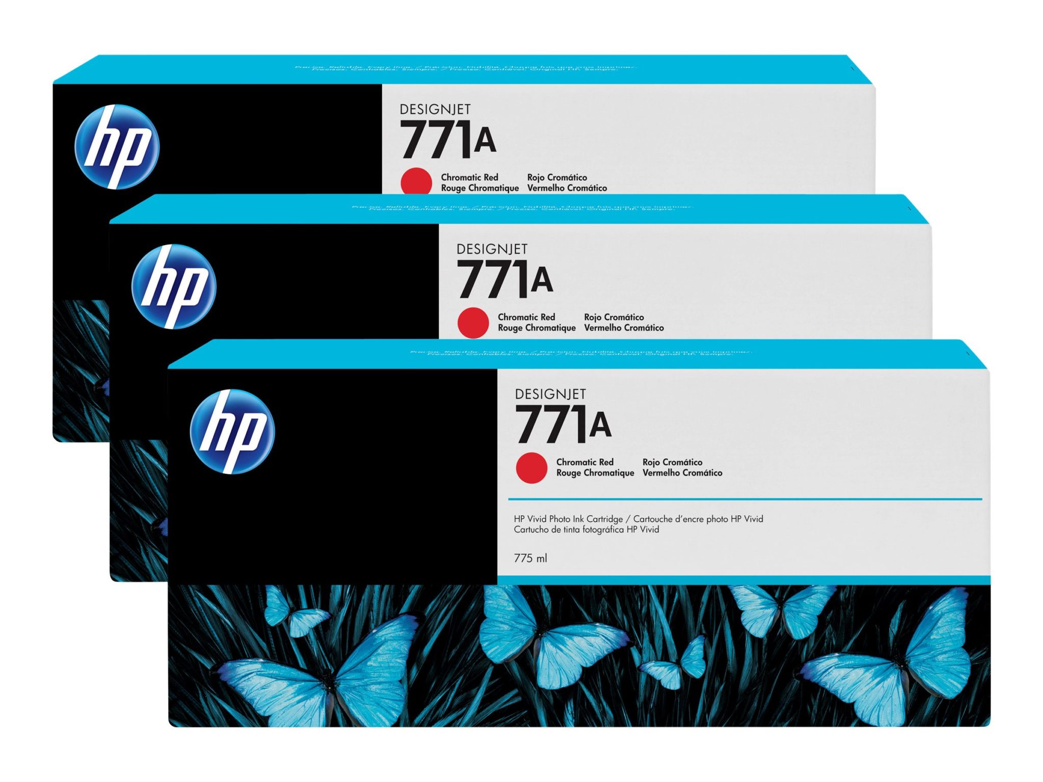 HP 771A Chromatic Red Ink Cartridge 3-Pack