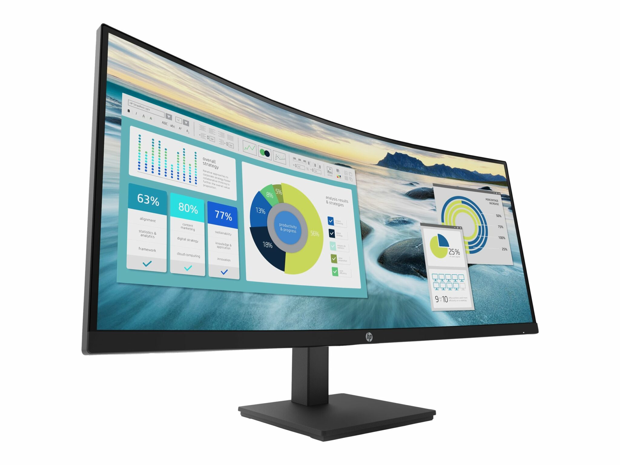 HP P34hc G4 - 34″ - WQHD - USB-C - Curved LED Monitor