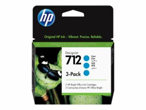 HP 712 3-pack Cyan Original DesignJet Ink Cartridge